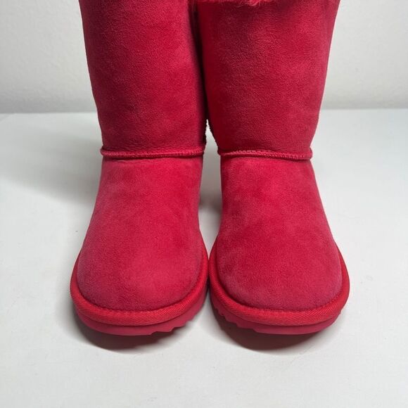 Ugg Mini Bailey Bow II Pink Azalea Fur Boots Big Kids Size 5 Women’s Size 6,5NWT - Picture 4 of 10